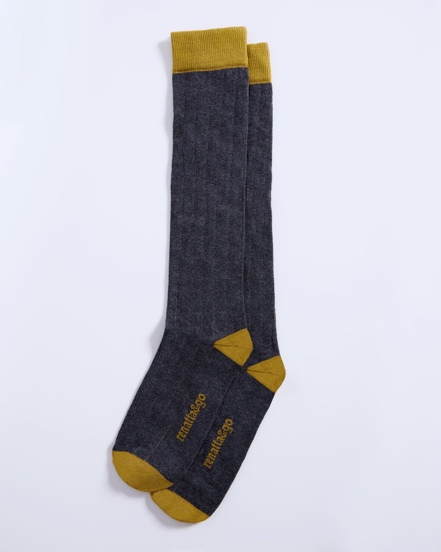 Two-tone Anthracite High-Top Socks