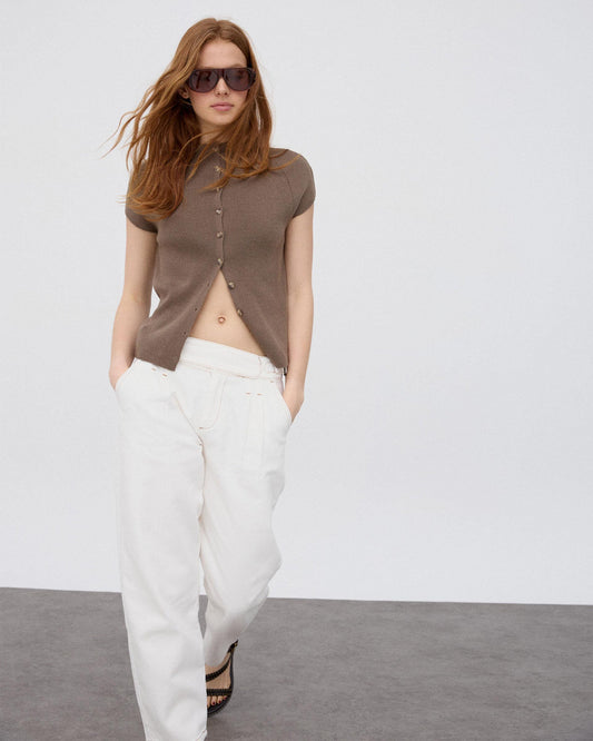 Jeans Pieza Delantera Blanco