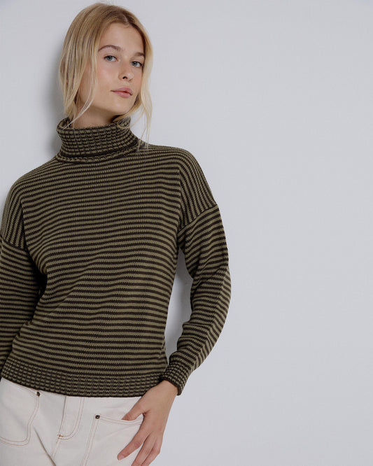 Jersey Cuello Alto Rayas Verde