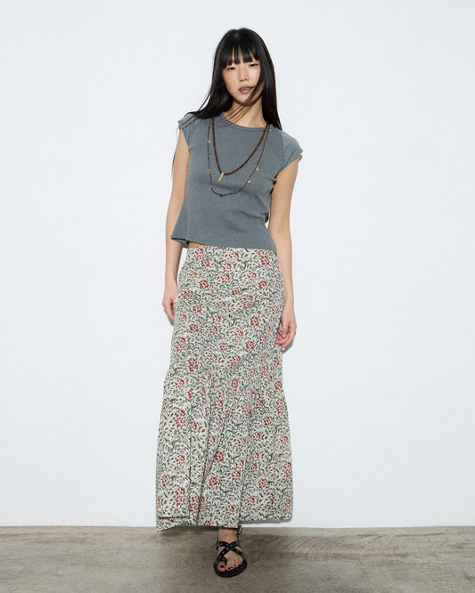 Falda Volante Estampada Multicolor