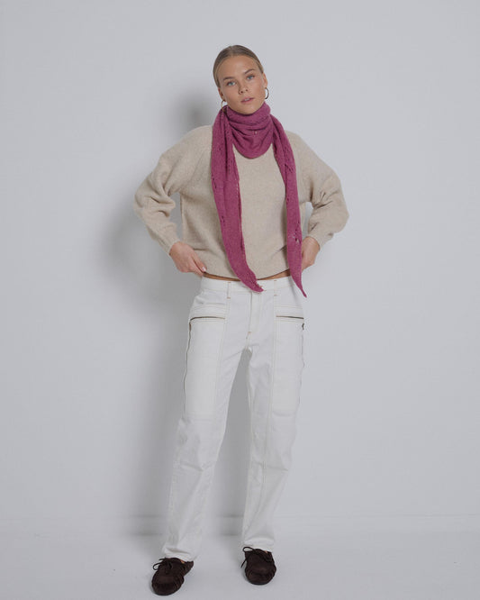 White Asymmetrical Zipper Jeans