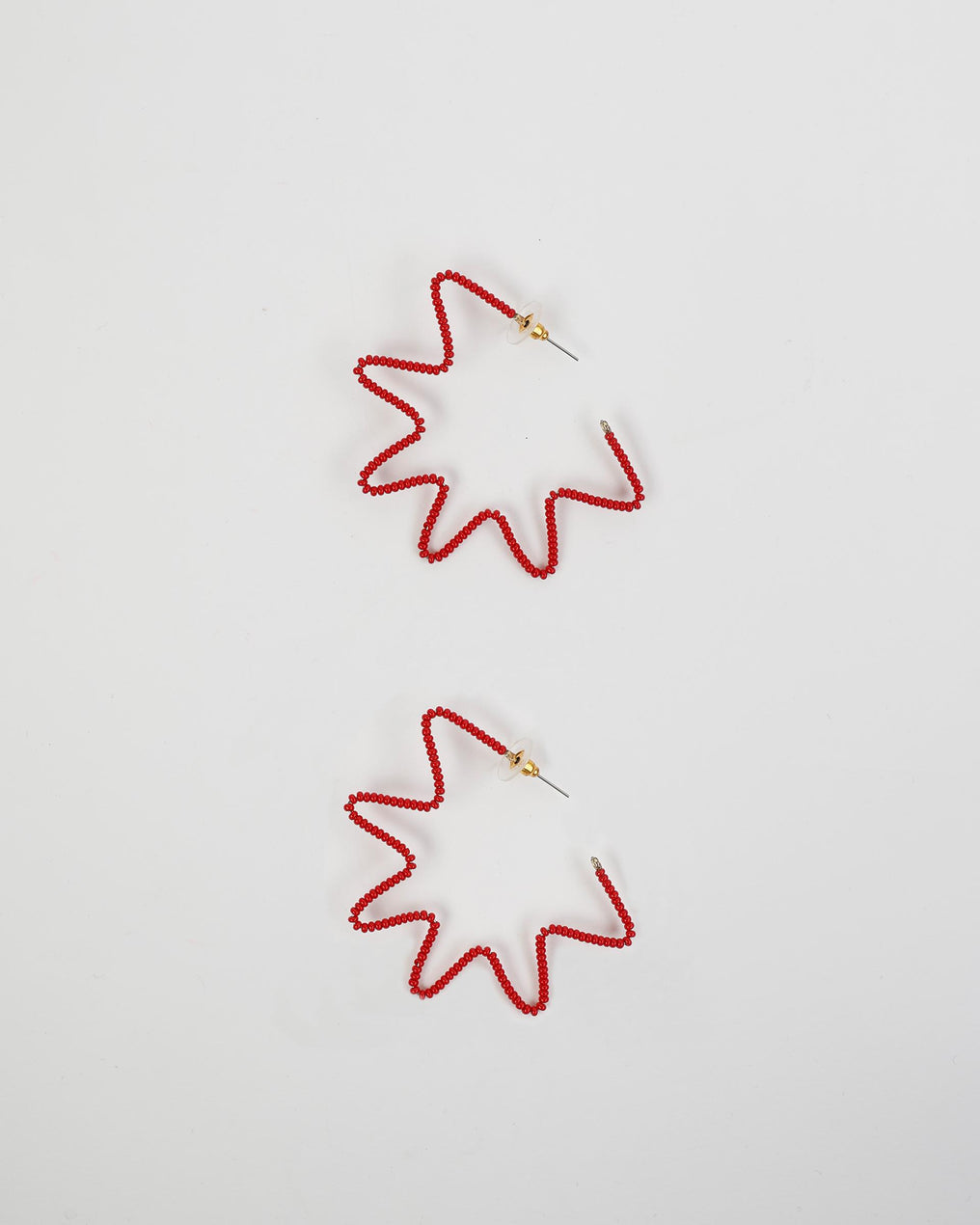 Red Half Star Earrings