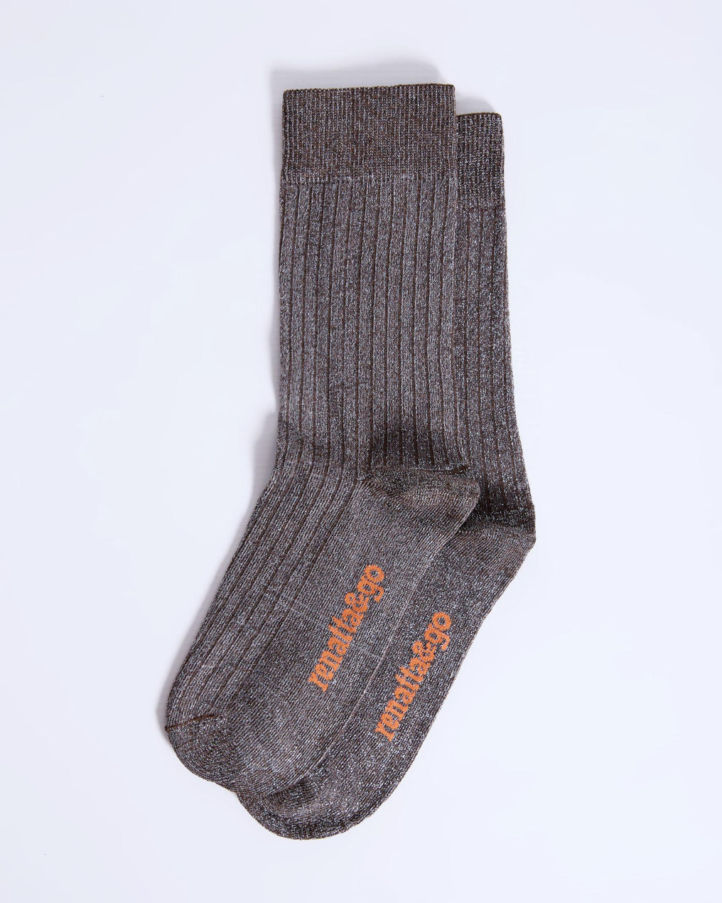 Brown Lurex Mid-Calf Socks