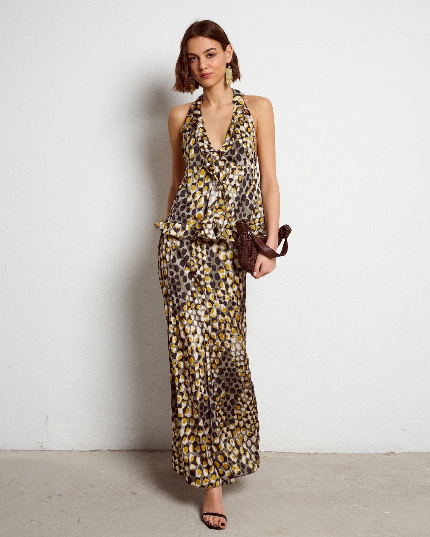 Falda Larga Nervios Lunares Multicolor