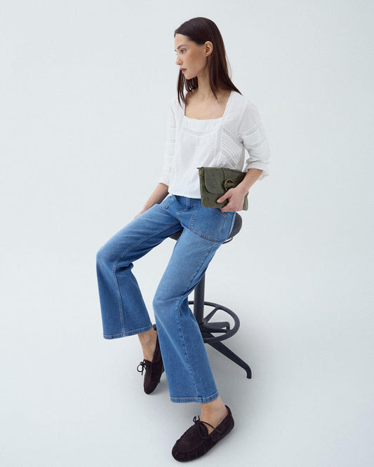 Jeans Cinturilla Doble Bolsillo Azul