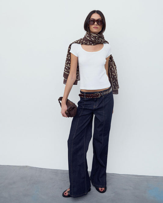 T-shirt Decote Redondo Branco