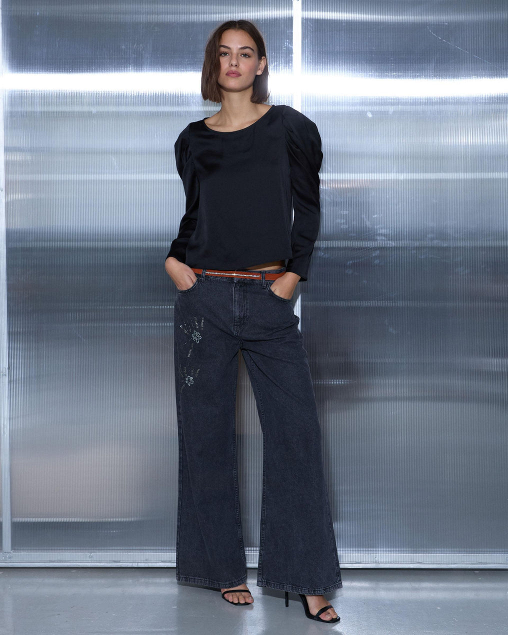 Blusa Manga Bufante Preta