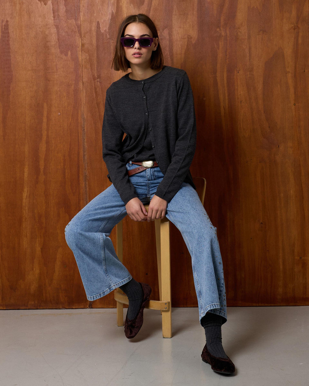 Casaco de malha fina antracite