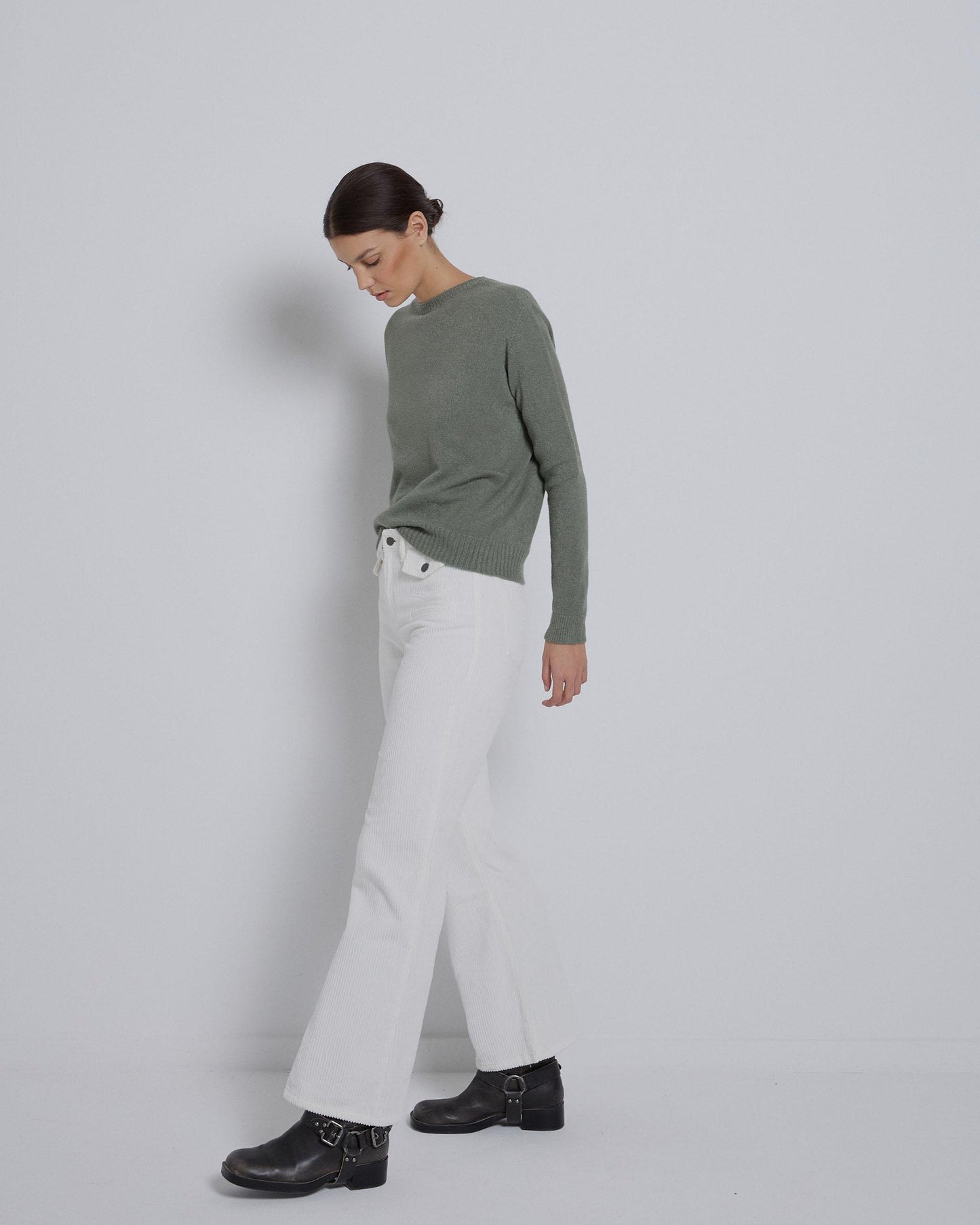 Jersey Cuello Redondo Verde Oscuro