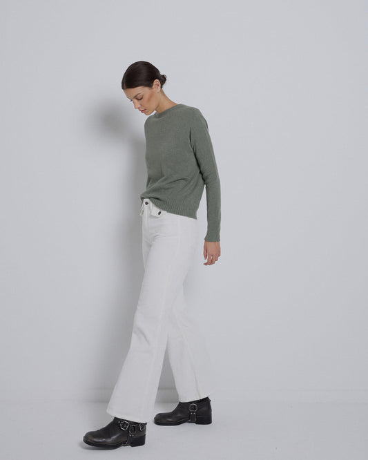 Jersey Cuello Redondo Verde Oscuro