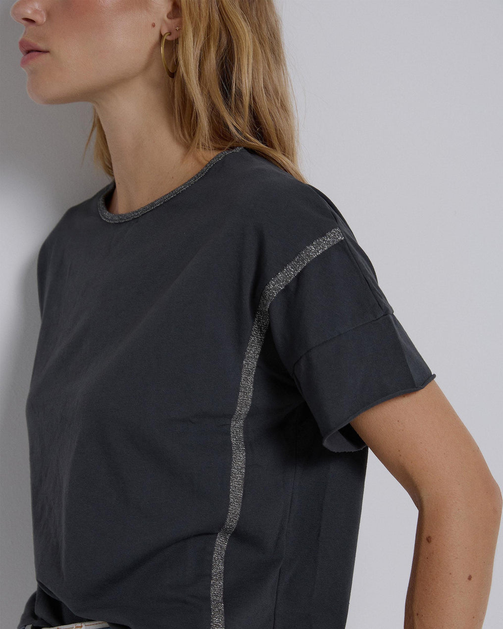 Camiseta Nervios Lurex Antracita