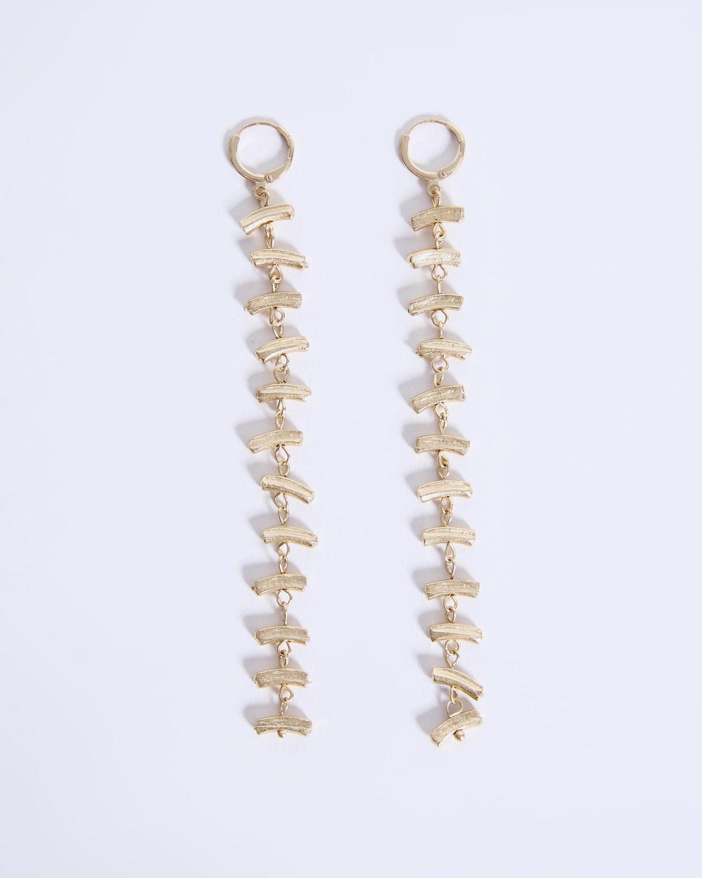 Horizontal Gold Piece Earrings