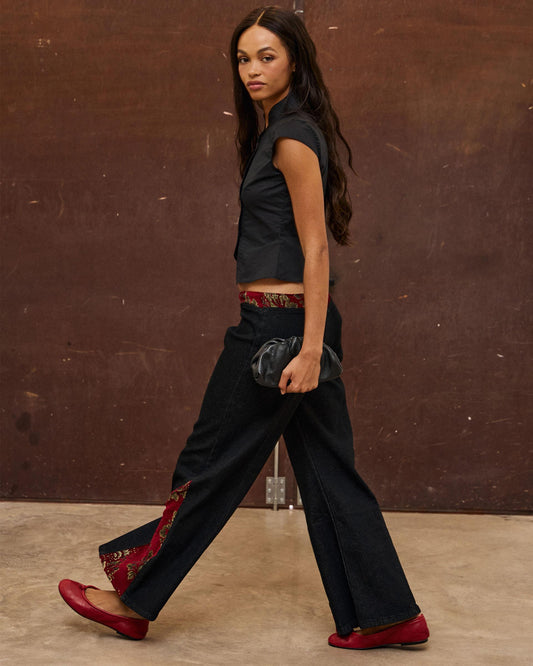 Jeans Velvetone Contraste Antracite