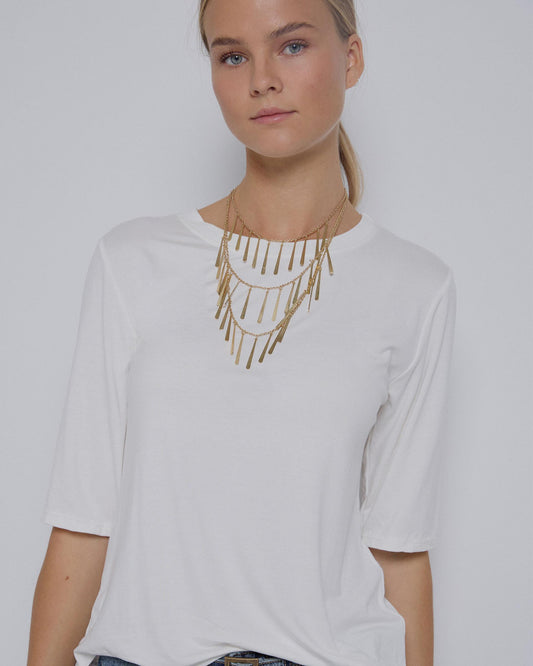 Camiseta Manga Francesa Blanco