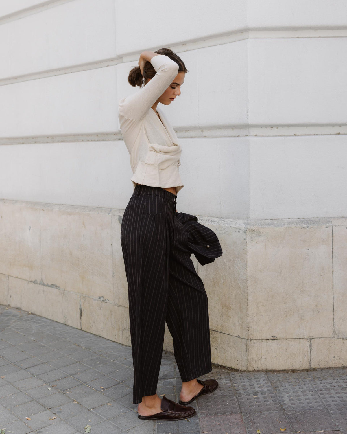 Pantalón Pinza Bolsillos Azul Oscuro