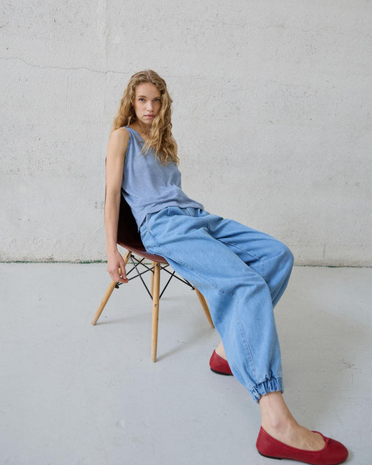 Blue Wavy Details Top