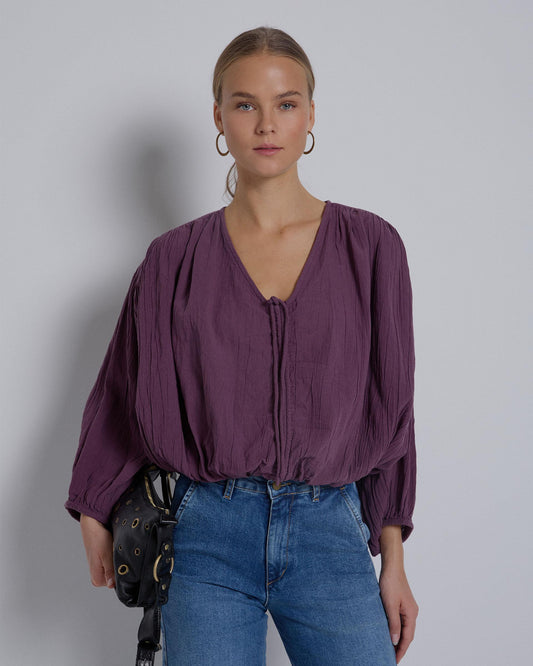 Blusa Frunce Morado