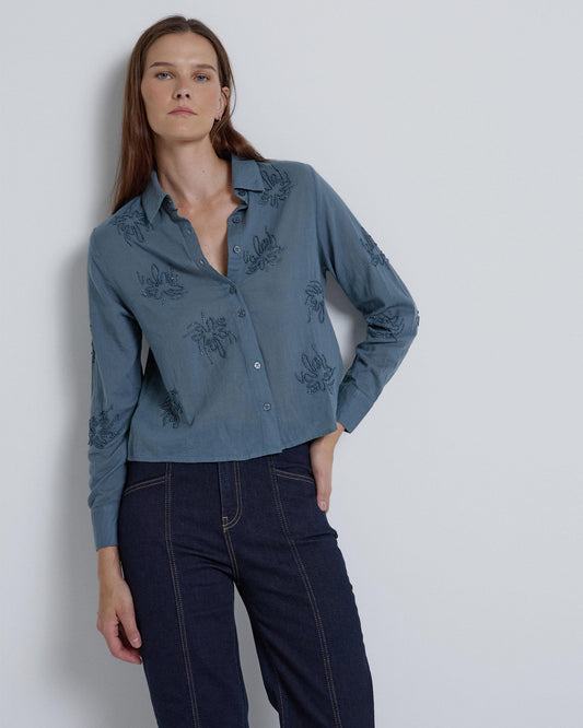 Blusa Abalorios Azul