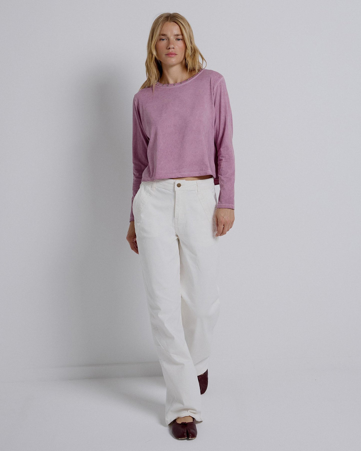 White Double Pocket Seam Jeans