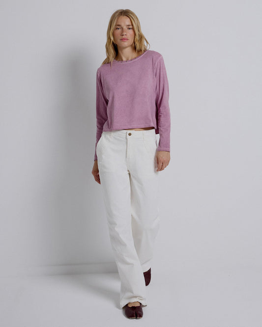 Jeans Costura Doble Bolsillos Blanco