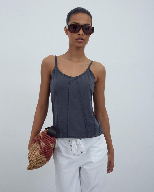 Camiseta Tirantes Nervios Antracita