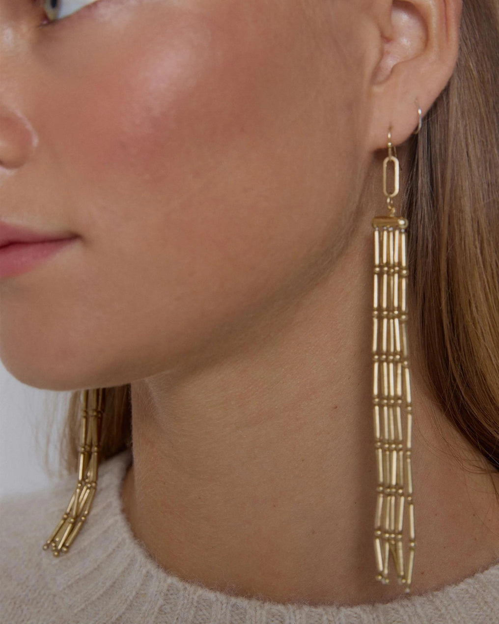 Pendientes Tiras Palos Oro