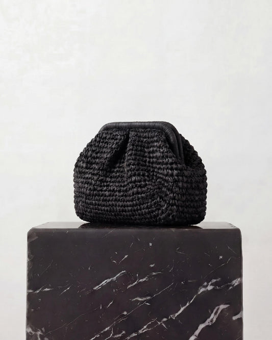 Black Raffia Handbag