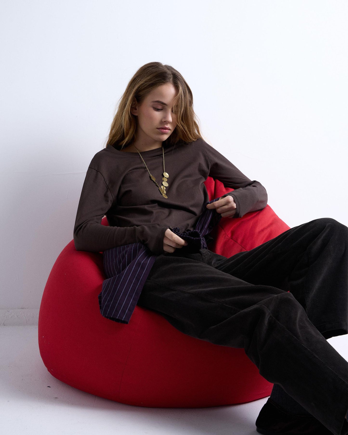 Camiseta Básica Manga Larga Marrón