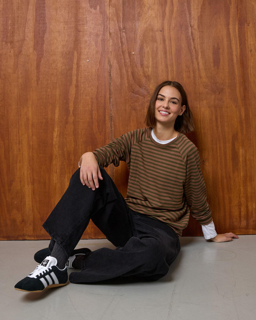 Green Striped Sweatshirt