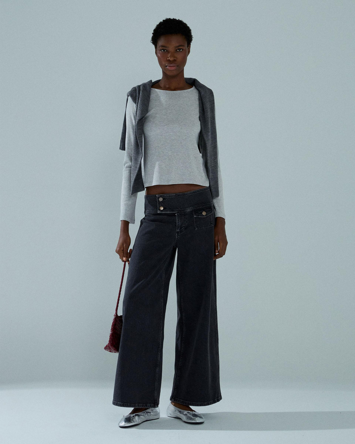 Jeans Triple Cinturilla Bolsillo Antracita