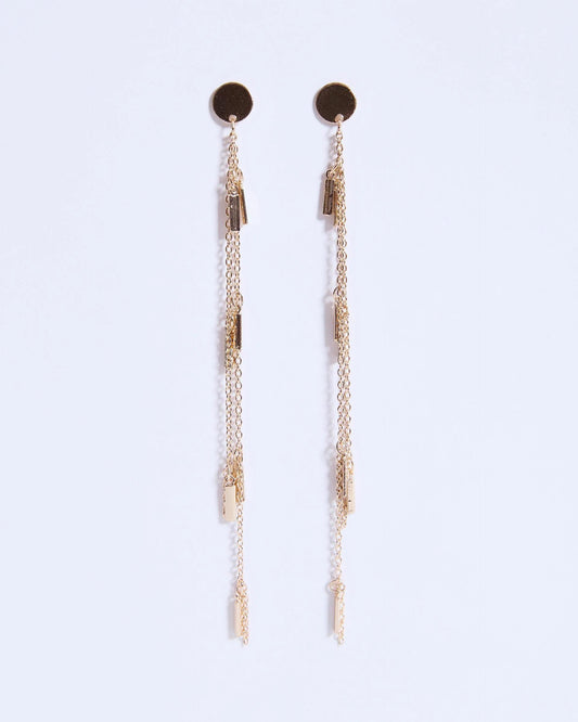 Brincos de corrente com acabamento dourado