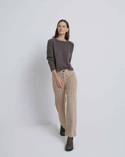 Green Checkered Pants with Pockets