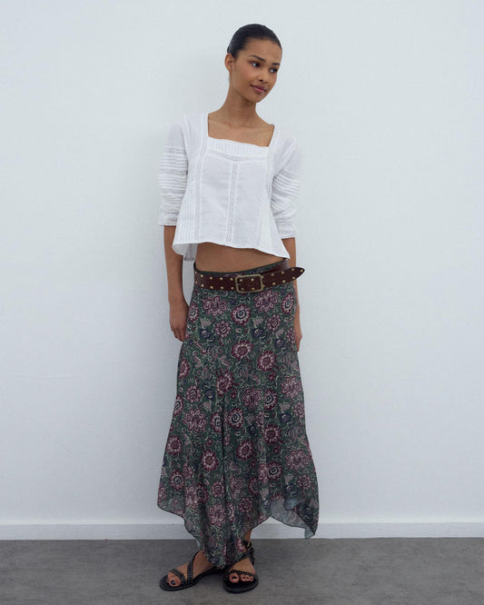 Blusa Escote Cuadrado Puntillas Blanca