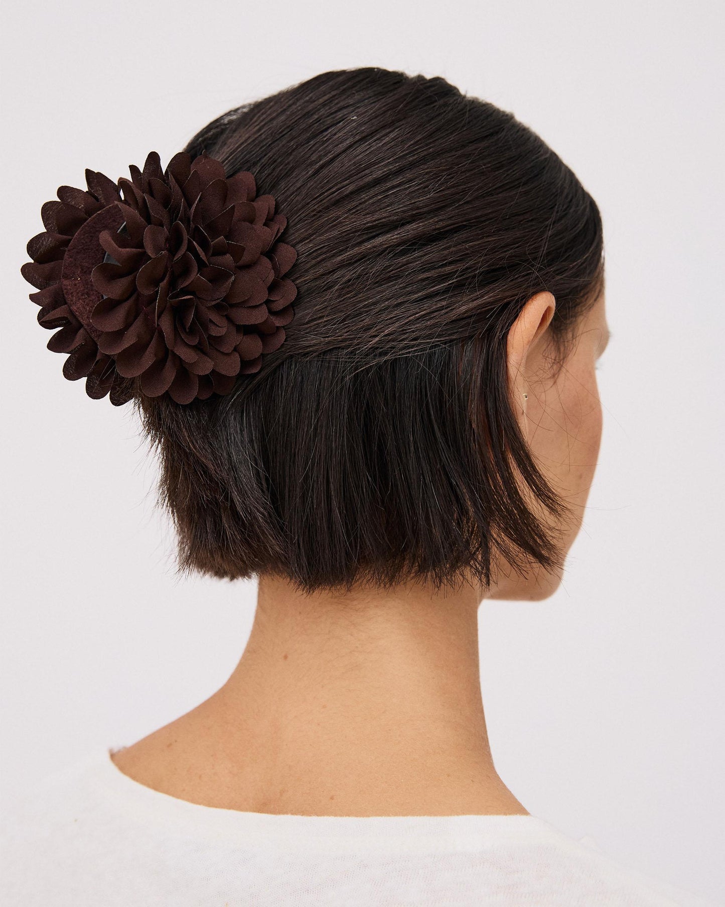 Pinza De Pelo Flor Marrón