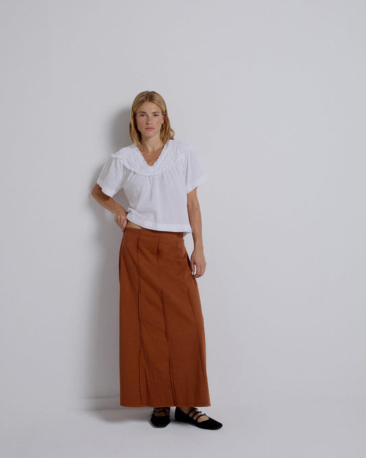 Falda Costuras Naranja