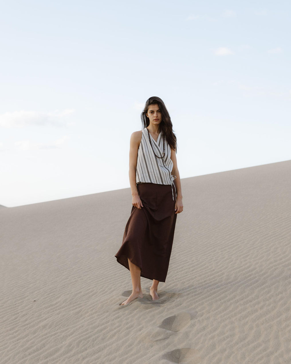 Falda Fluida Marrón