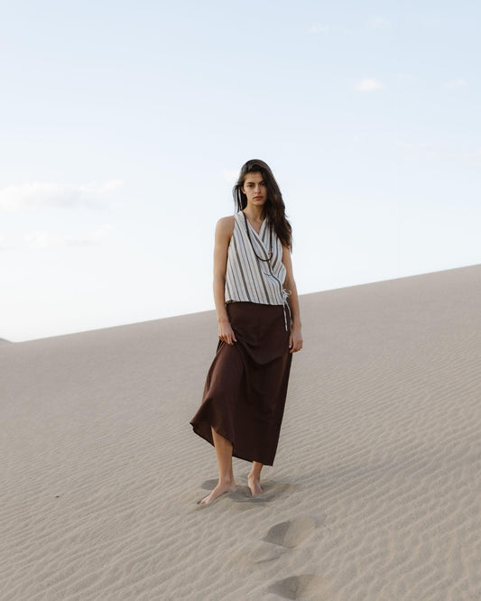 Falda Fluida Marrón