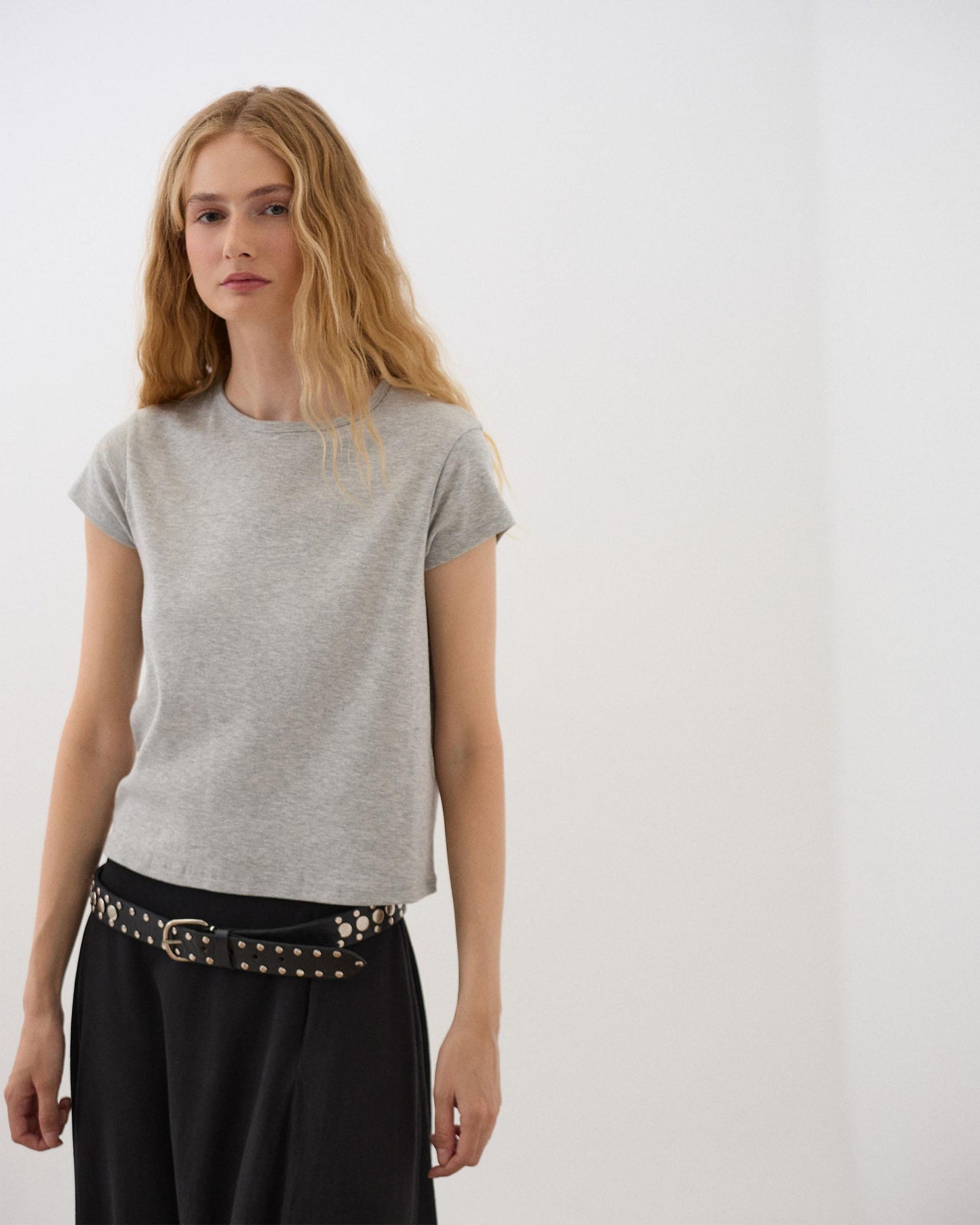 Camiseta Básica Manga Corta Gris