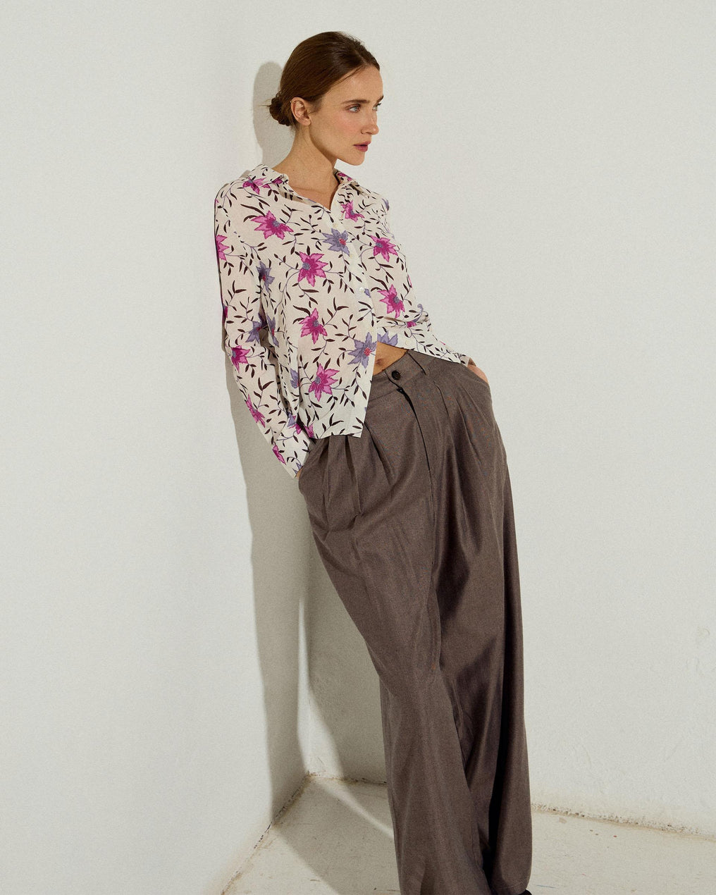 Camisa Estampado Floral Blanca