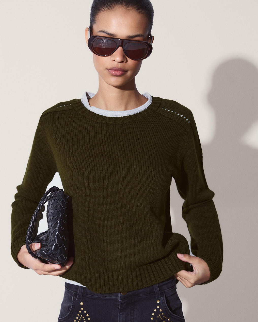 Jersey Detalle Hombros Verde Oscuro