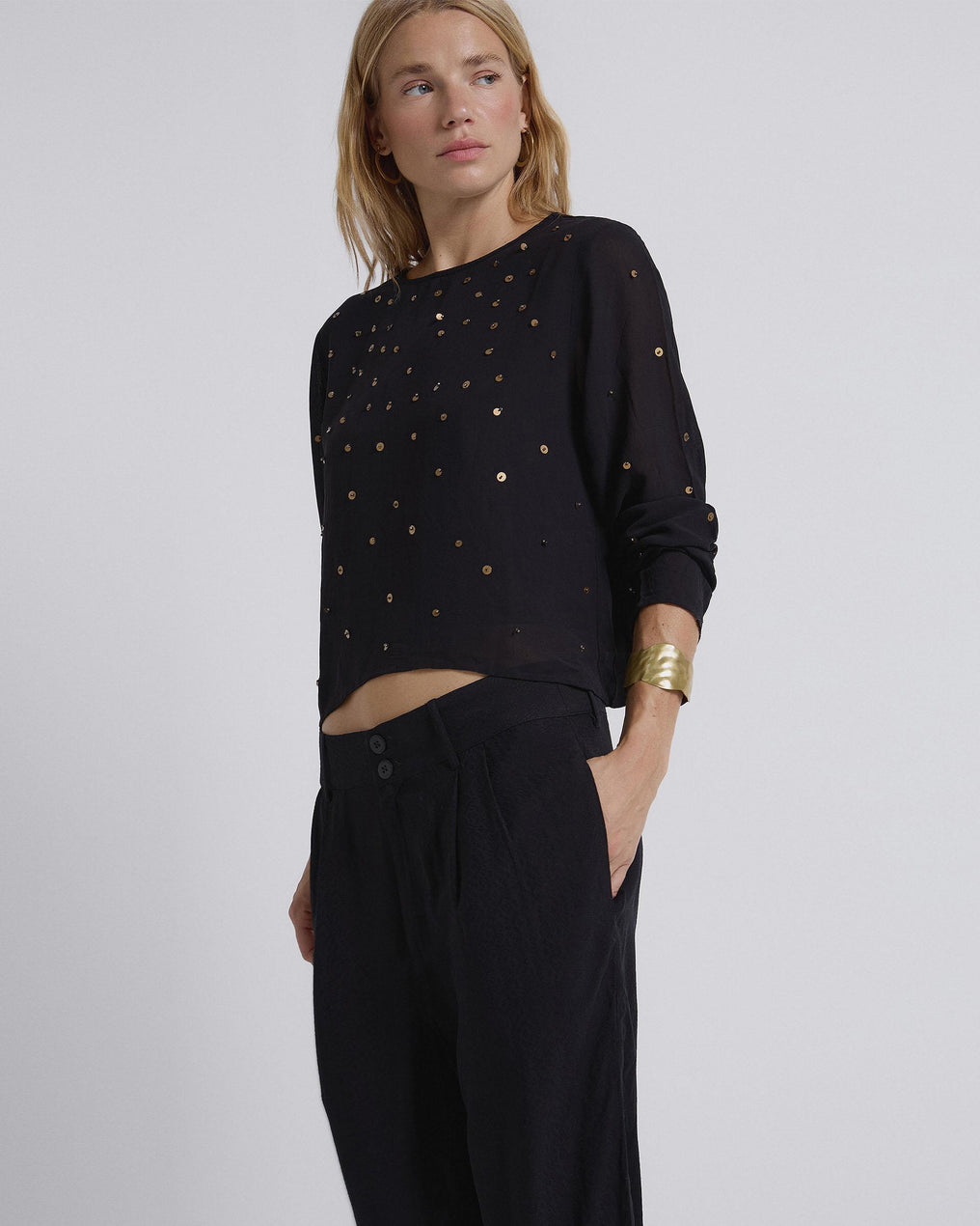 Blusa Lentejuelas Negro
