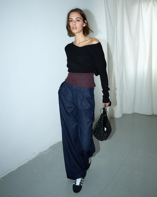 Dark Blue Wide Leg Jeans