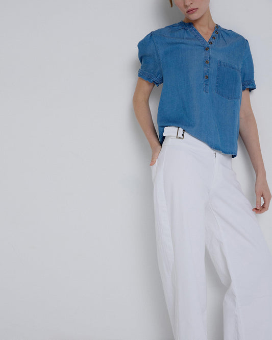 Jeans Belt Side Buckle White