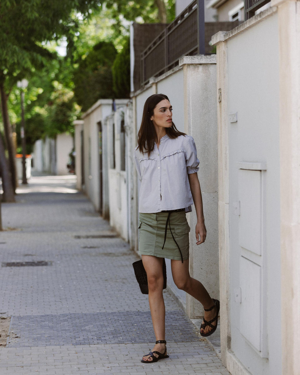 Green Cargo Pocket Miniskirt