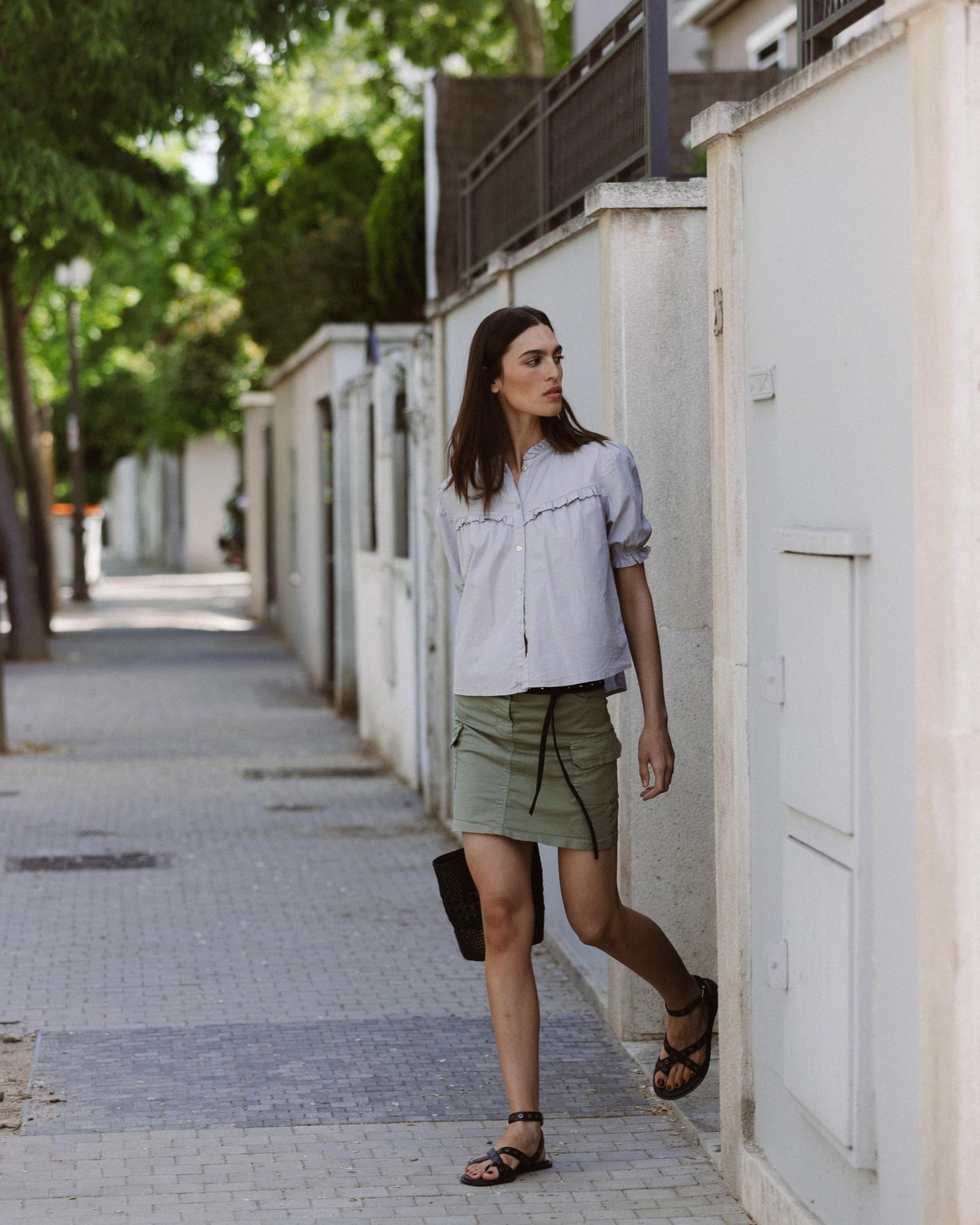 Green Cargo Pocket Miniskirt