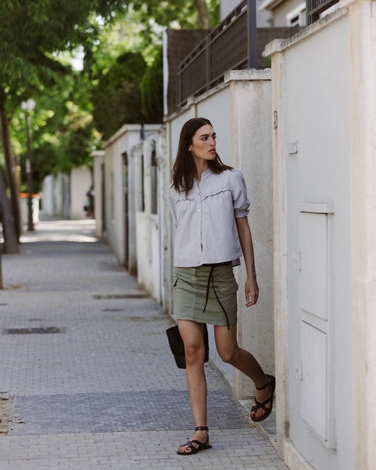 Minissaia Bolsos Cargo Verde