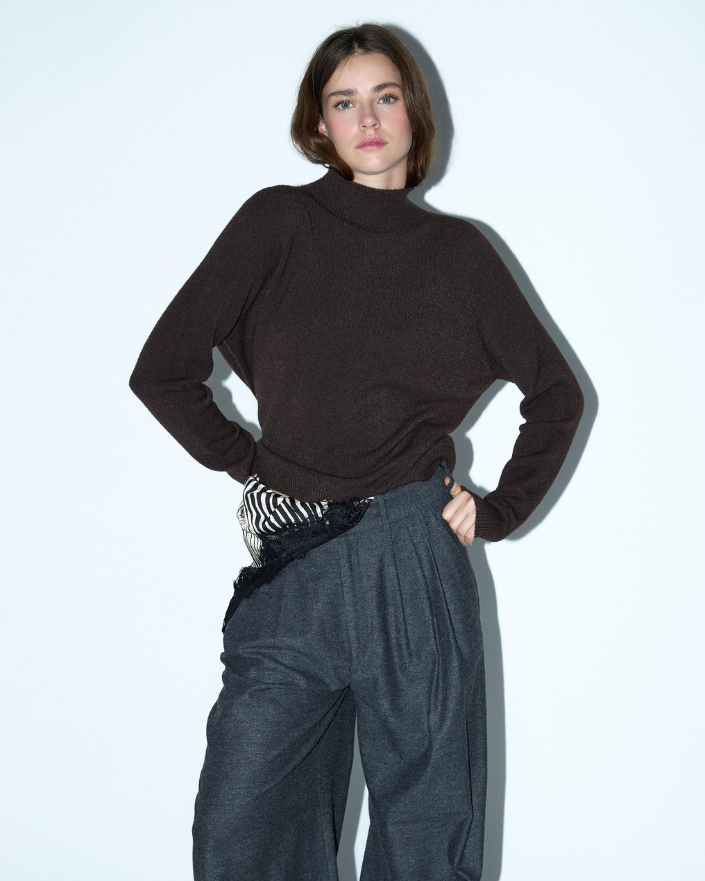 Brown Turtleneck Sweater