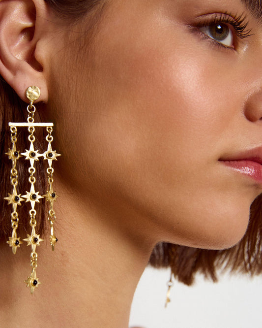 Pendientes Tiras Estrellas Oro