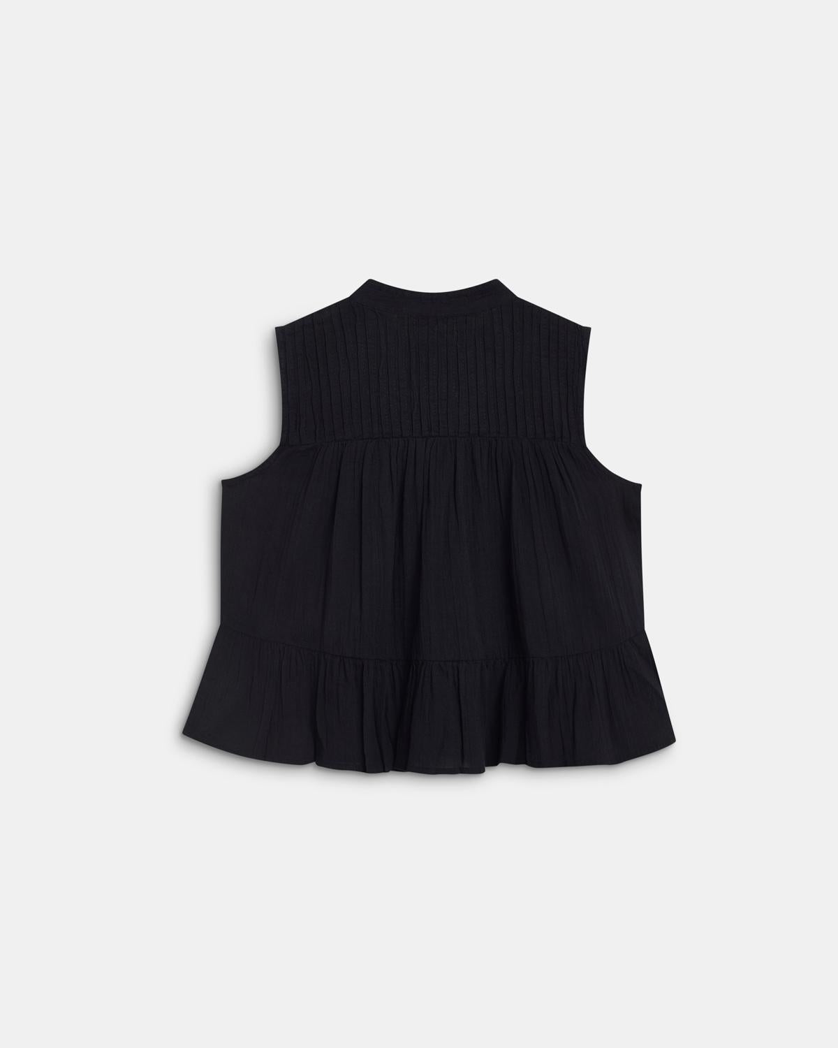 Blusa Sin Mangas Alamares Negro