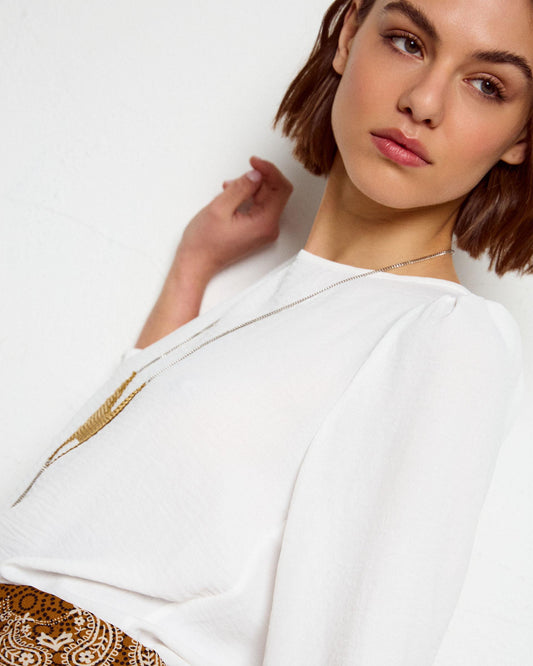 Blusa Básica Cuello Redondo Blanca